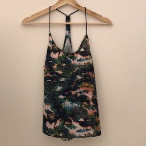 H&M Watercolor Pattern Racerback Tank